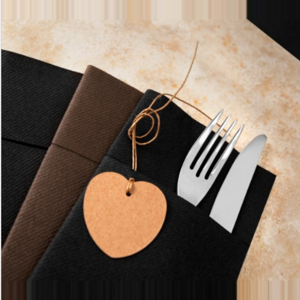 Suport tacamuri Airlaid Quick Pocket Napkins 40x40 cm, Black 50 bucati/set, Fato