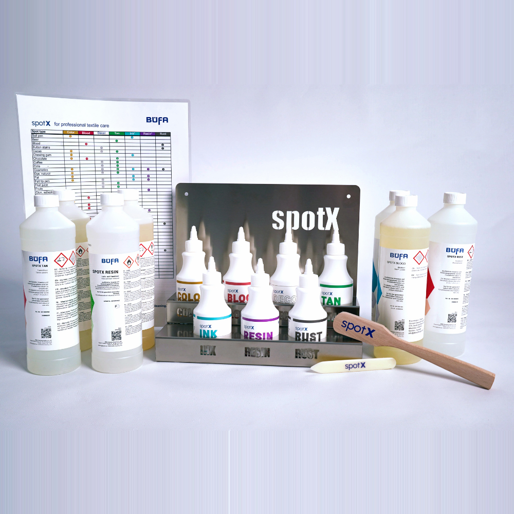 Recipiente pentru agenti indepartare pete 7 x 250 ml, SpotX Set, Bufa