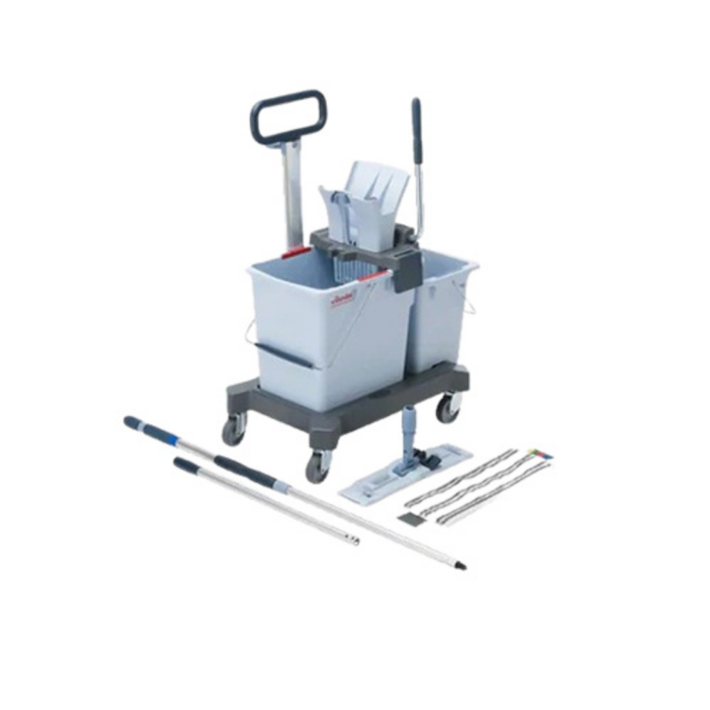 Kit carucior UltraSpeed PRO cu doua galeti 25l/6l si presa verticala, Vileda Professional