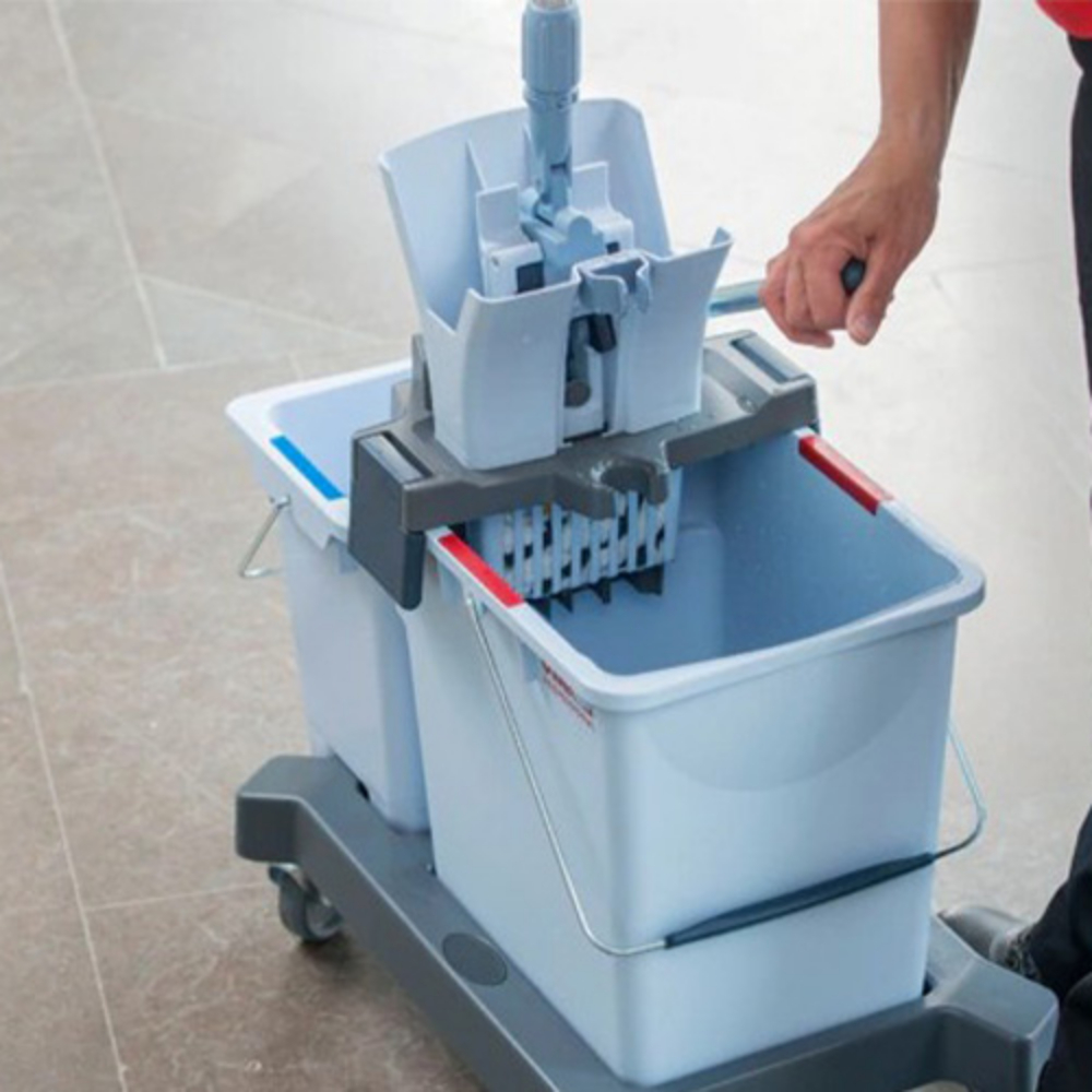 Kit carucior UltraSpeed PRO cu doua galeti 25l/6l si presa verticala, Vileda Professional