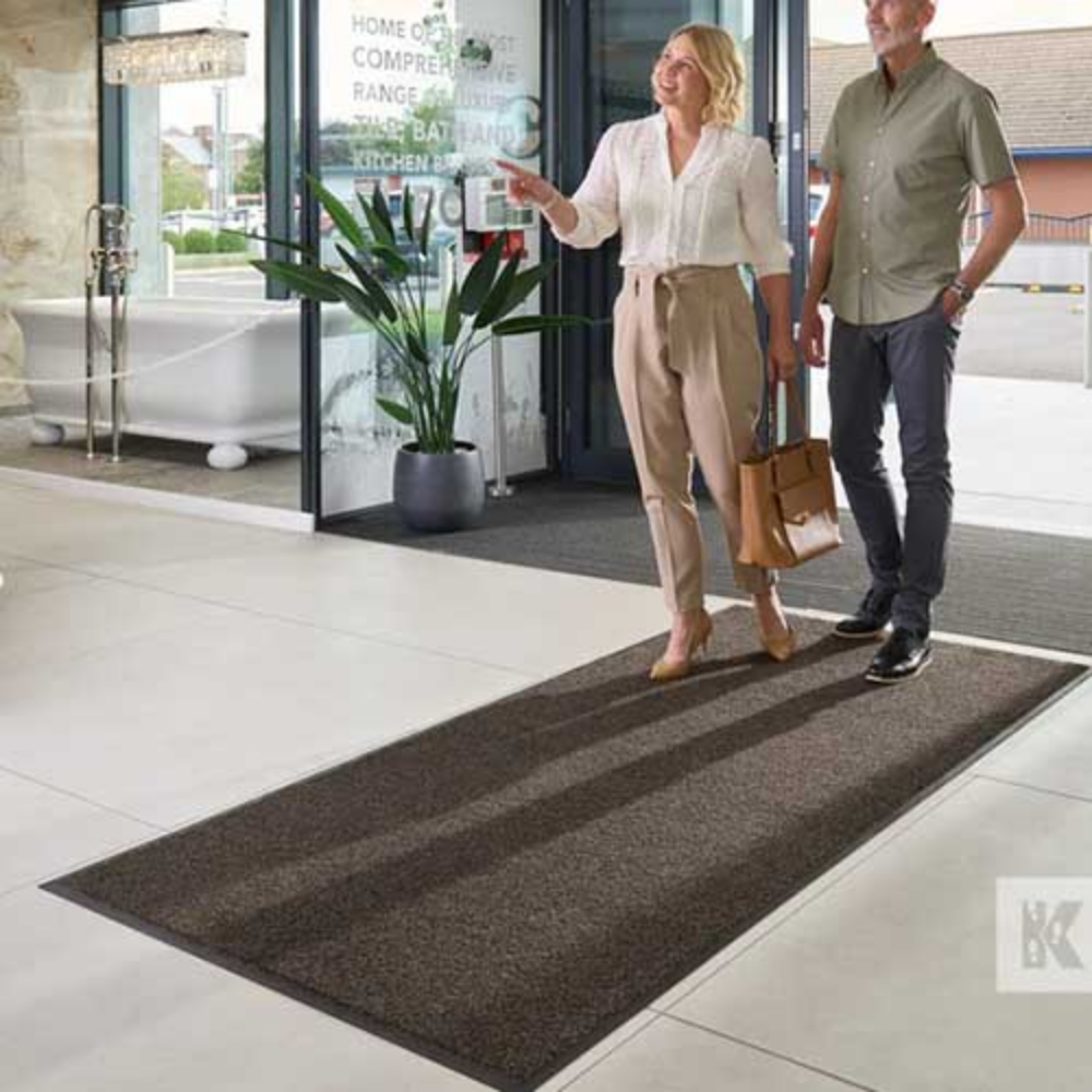 Covoras intrare Entrance, 85x150 cm, maro inchis, Kleen Tex