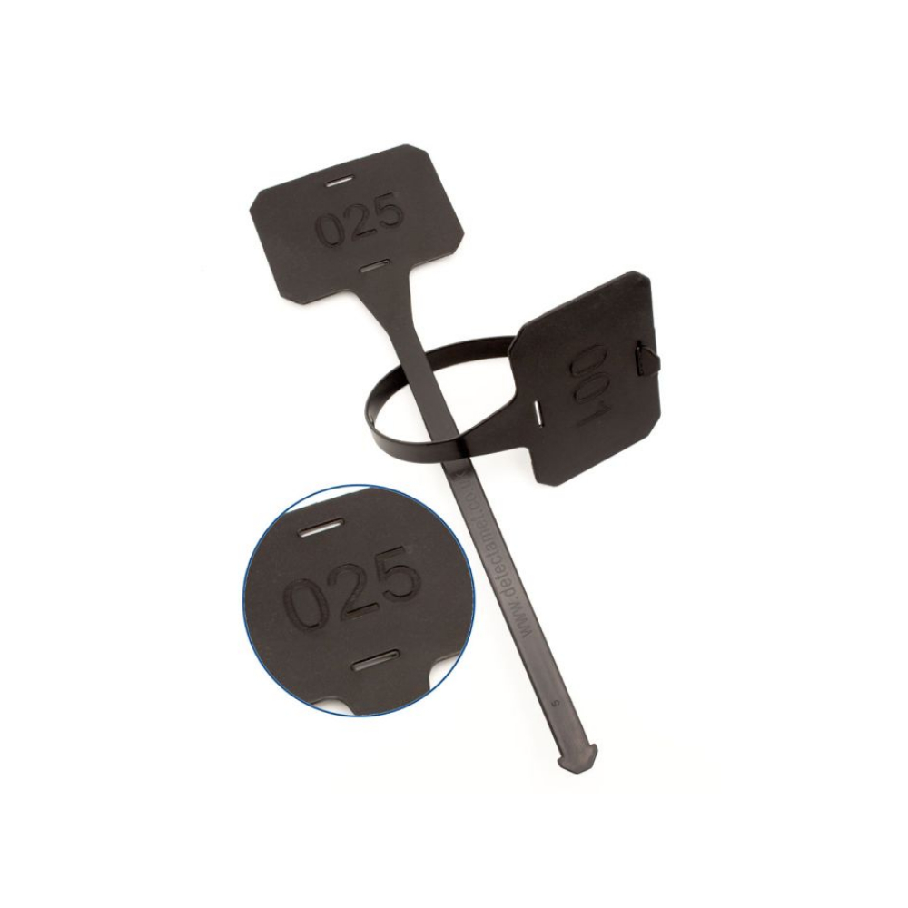 Etichete metal detectabile, reutilizabile, 25buc/set, Detectamet negru 
