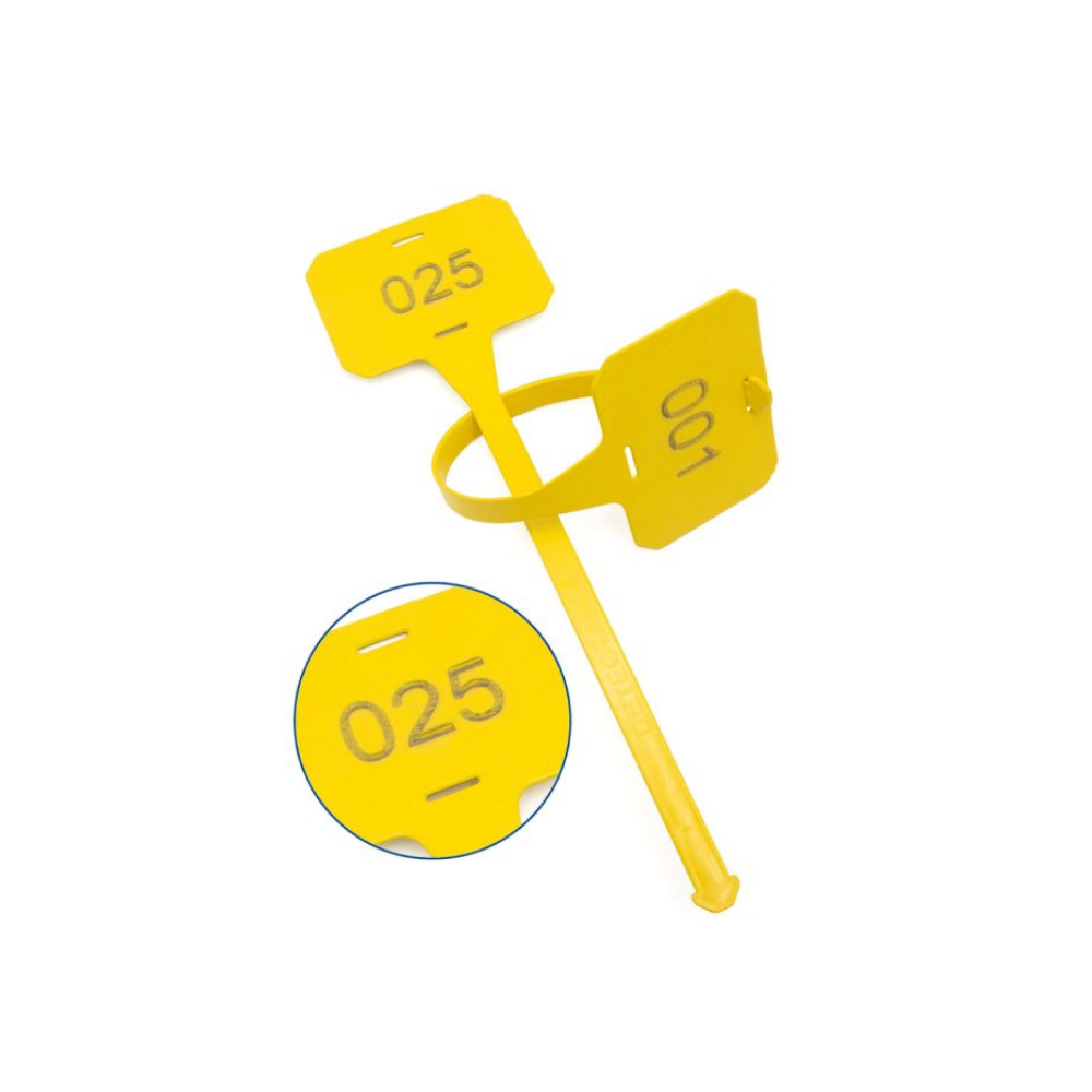 Etichete metal detectabile, reutilizabile, 25buc/set, Detectamet galben 