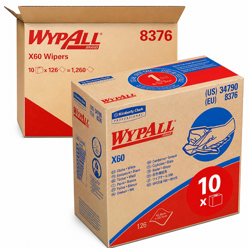 Lavete profesionale WYPALL, X60, cutie POP-UP, albe,Kimberly Clark